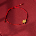 Fortune Jewel 999 Sterling Silver Butterfly Red String Strength Bracelet