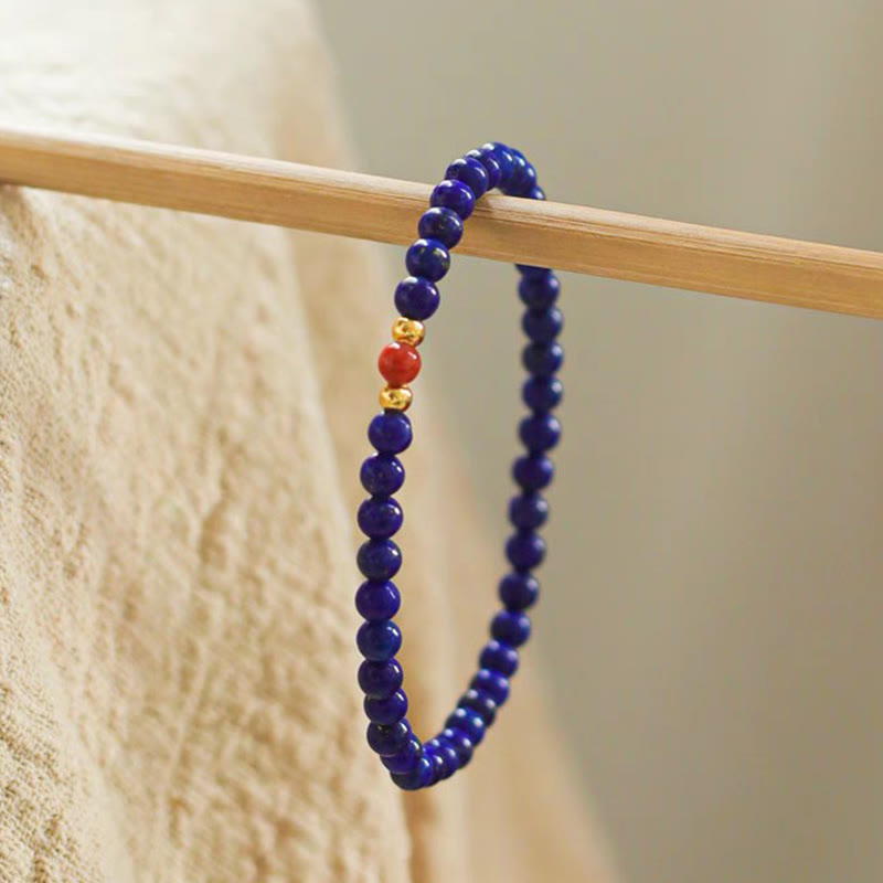 Fortune Jewel Small Lazurite Cinnabar Ultra-thin Beads Positive Bracelet