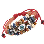 Fortune Jewel Tibetan Evil Eye Leather Adjustable Protection Bracelet