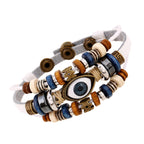 Fortune Jewel Tibetan Evil Eye Leather Adjustable Protection Bracelet