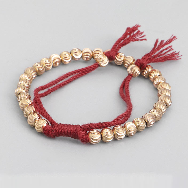 Fortune Jewel Tibetan Handmade Copper Bead Luck String Bracelet