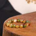 Fortune Jewel Natural Colorful Peacock Agate Courage Purify Bracelet