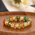 Fortune Jewel Natural Colorful Peacock Agate Courage Purify Bracelet