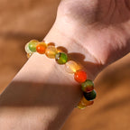 Fortune Jewel Natural Colorful Peacock Agate Courage Purify Bracelet
