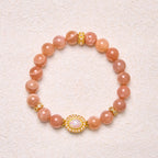 Fortune Jewel Natural Peach Moonstone Adjustable Soothing Bracelet