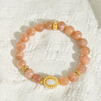 Fortune Jewel Natural Peach Moonstone Adjustable Soothing Bracelet
