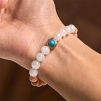 Fortune Jewel Natural Peach Moonstone Aquamarine Soothing Bracelet