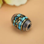 Fortune Jewel Tibet Om Mani Padme Hum Dzi Bead Pattern Protection Rotatable Necklace Pendant