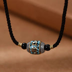 Fortune Jewel Tibet Om Mani Padme Hum Dzi Bead Pattern Protection Rotatable Necklace Pendant