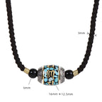 Fortune Jewel Tibet Om Mani Padme Hum Dzi Bead Pattern Protection Rotatable Necklace Pendant