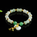 Fortune Jewel Natural Tianshan Jade Fu Character Money Bag Pattern Prosperity Bracelet
