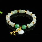 Fortune Jewel Natural Tianshan Jade Fu Character Money Bag Pattern Prosperity Bracelet