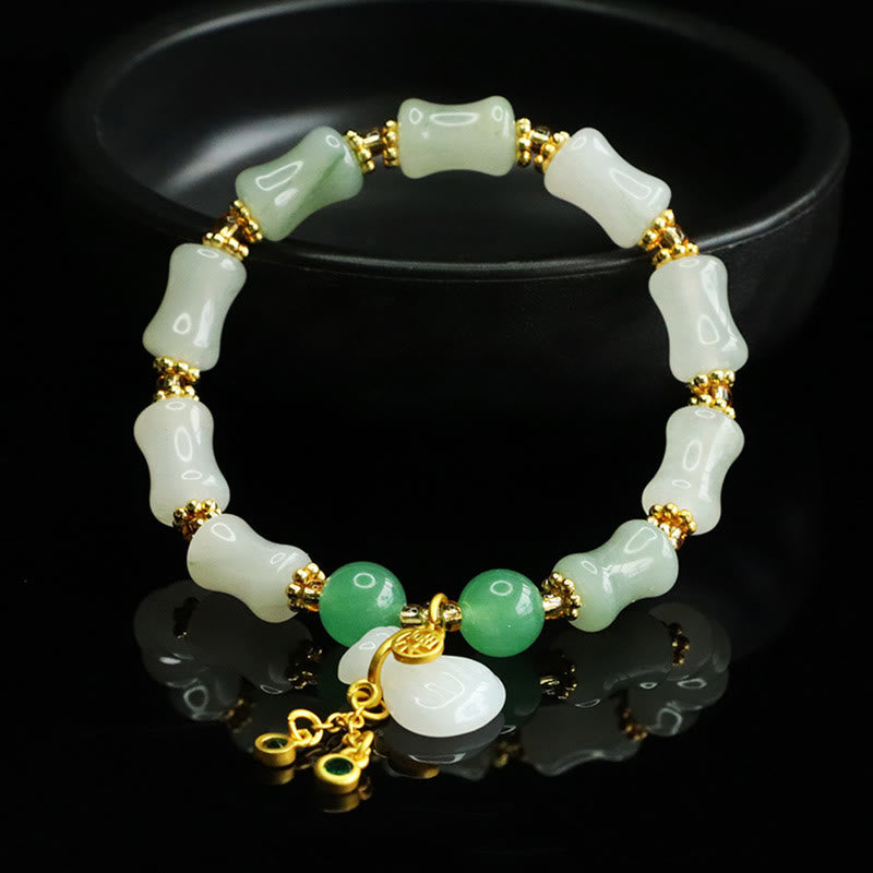 Fortune Jewel Natural Tianshan Jade Fu Character Money Bag Pattern Prosperity Bracelet