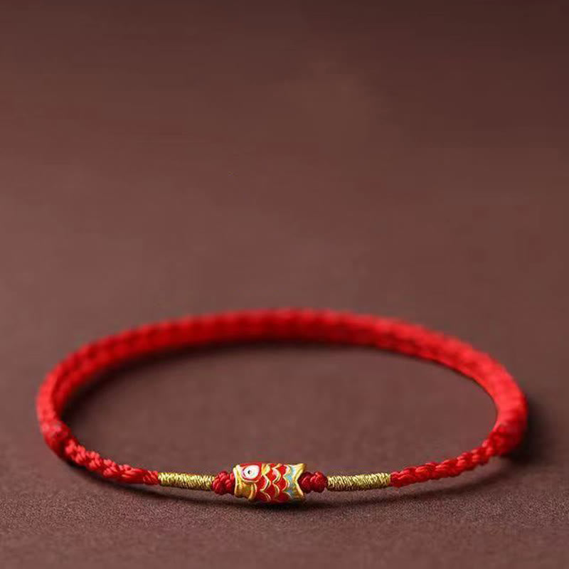 Fortune Jewel Koi Fish Handmade Braided Red String Bracelet