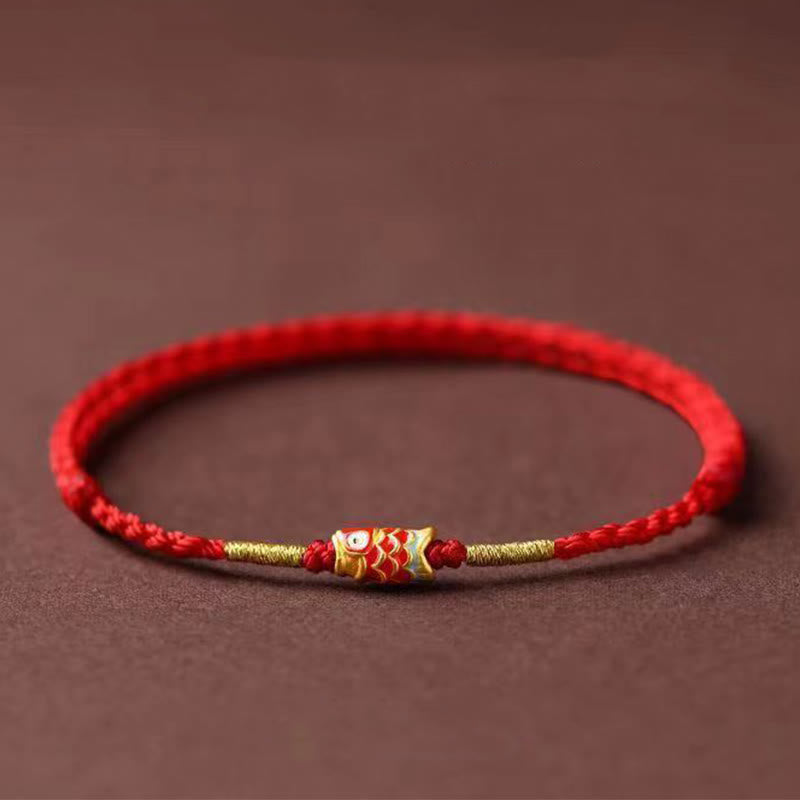 Fortune Jewel Koi Fish Handmade Braided Red String Bracelet