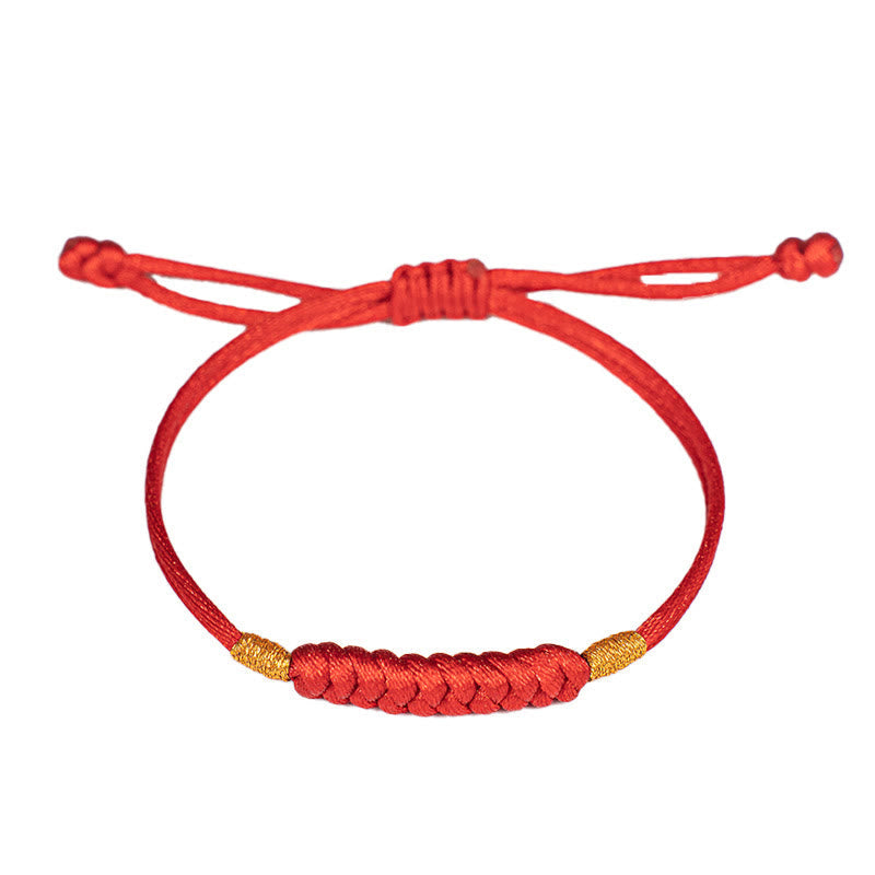 Fortune Jewel Handmade Braided Red String Happy Knot Flat Knot Colorful Rope Bracelet