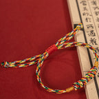 Fortune Jewel Handmade Braided Red String Happy Knot Flat Knot Colorful Rope Bracelet