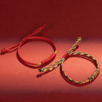 Fortune Jewel Handmade Braided Red String Happy Knot Flat Knot Colorful Rope Bracelet