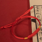 Fortune Jewel Handmade Braided Red String Happy Knot Flat Knot Colorful Rope Bracelet