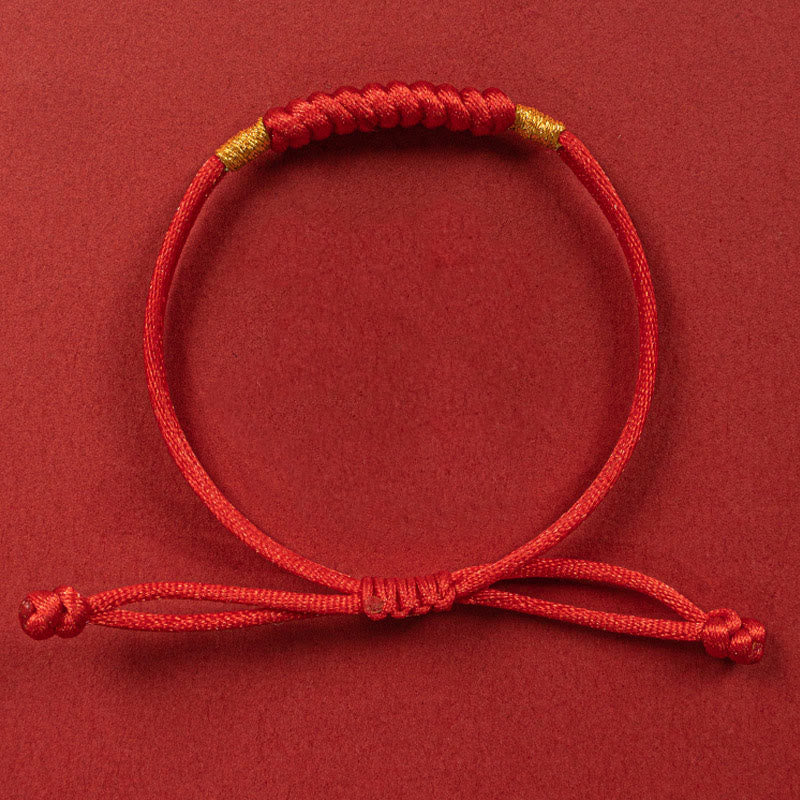 Fortune Jewel Handmade Braided Red String Happy Knot Flat Knot Colorful Rope Bracelet