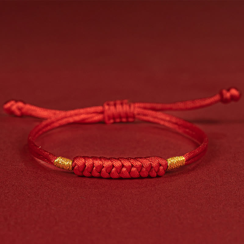 Fortune Jewel Handmade Braided Red String Happy Knot Flat Knot Colorful Rope Bracelet