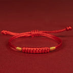 Fortune Jewel Handmade Braided Red String Happy Knot Flat Knot Colorful Rope Bracelet