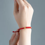Fortune Jewel Handmade Braided Red String Happy Knot Flat Knot Colorful Rope Bracelet