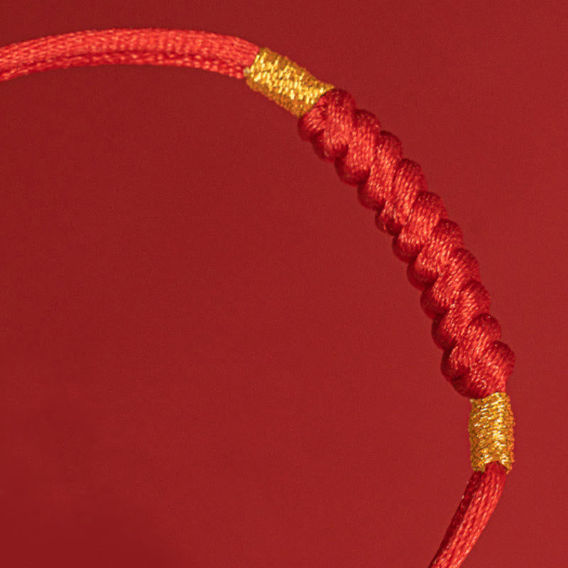 Fortune Jewel Handmade Braided Red String Happy Knot Flat Knot Colorful Rope Bracelet