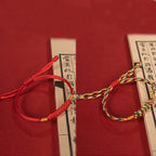Fortune Jewel Handmade Braided Red String Happy Knot Flat Knot Colorful Rope Bracelet