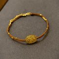 Fortune Jewel Handmade Copper Gold Plated Peony String Balance Bracelet