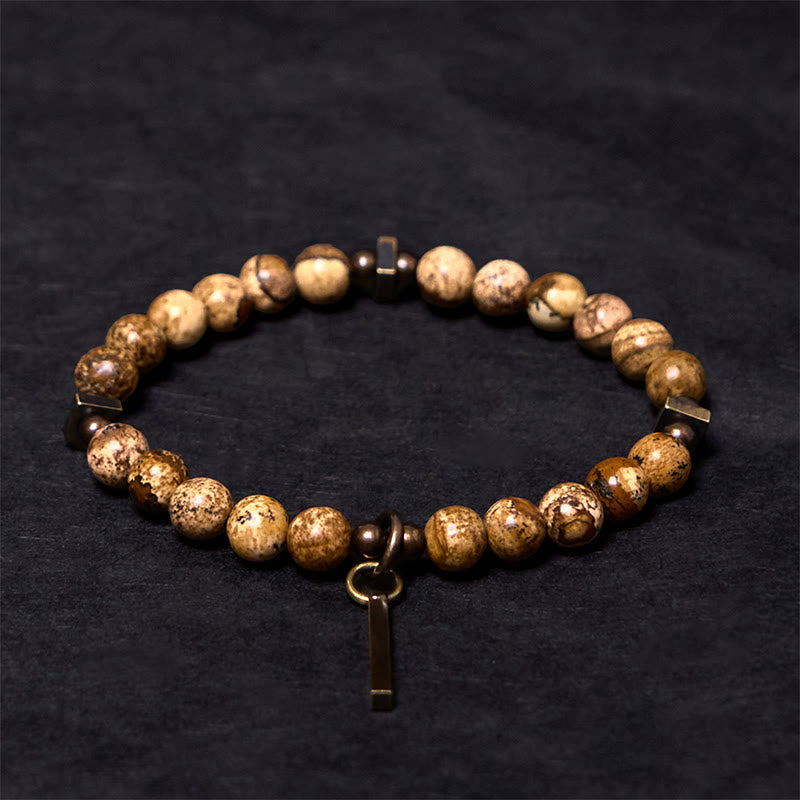 Fortune Jewel Distressed Design Copper Luck Bracelet
