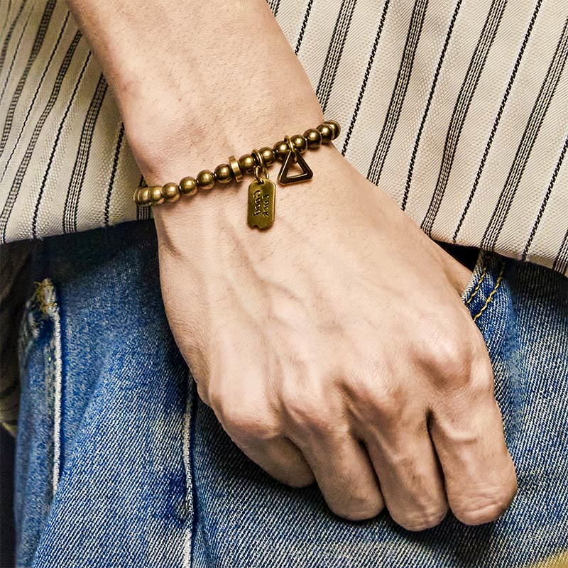 Fortune Jewel Retro Pure Copper Brass Luck Bracelet
