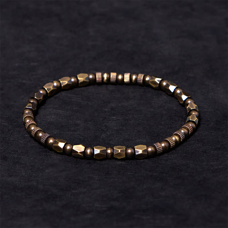 Fortune Jewel Retro Distressed Irregular Design Copper Brass Luck Bracelet