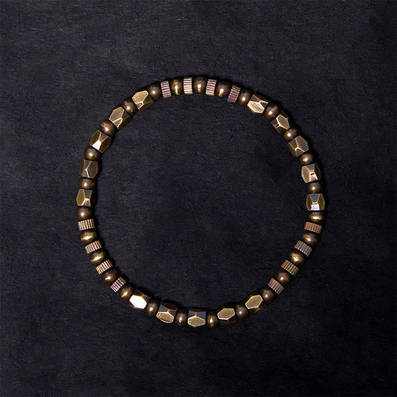 Fortune Jewel Retro Distressed Irregular Design Copper Brass Luck Bracelet
