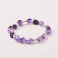 Fortune Jewel Natural Irregular Amethyst Shoushan Stone White Crystal Healing Bracelet