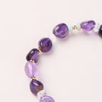 Fortune Jewel Natural Irregular Amethyst Shoushan Stone White Crystal Healing Bracelet