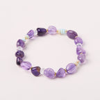 Fortune Jewel Natural Irregular Amethyst Shoushan Stone White Crystal Healing Bracelet