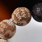 Fortune Jewel Ebony Wood Camphor Wood Yin Yang Ox Engraved Peace Bracelet