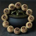 Fortune Jewel Camphor Wood Yin Yang Ox Engraved Clarity Bracelet