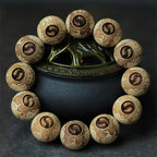Fortune Jewel Camphor Wood Yin Yang Ox Engraved Clarity Bracelet