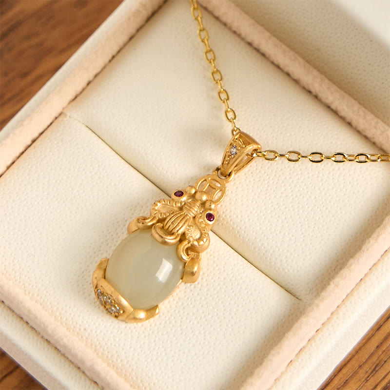 Fortune Jewel White Jade PiXiu Wealth Luck Chain Necklace Pendant
