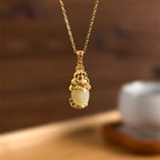 Fortune Jewel White Jade PiXiu Wealth Luck Chain Necklace Pendant