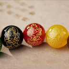 Fortune Jewel Small Leaf Red Sandalwood Five Directions Gods of Wealth Calm Bracelet
