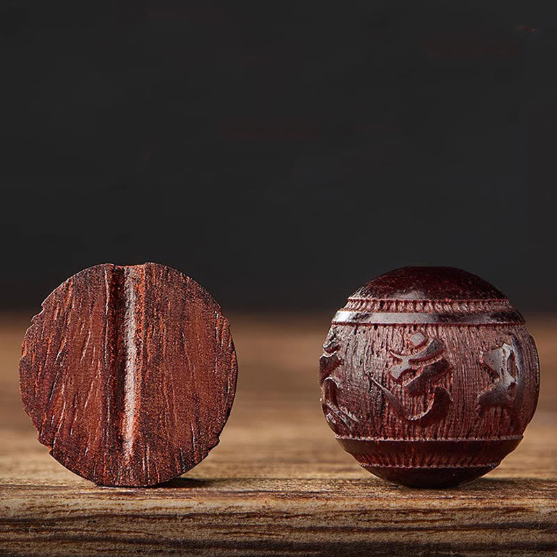 Fortune Jewel Small Leaf Red Sandalwood Five Directions Gods of Wealth Calm Bracelet