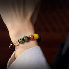 Fortune Jewel Small Leaf Red Sandalwood Five Directions Gods of Wealth Calm Bracelet