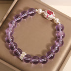 Fortune Jewel Natural Amethyst Pearl Red Zircon Balance Bracelet