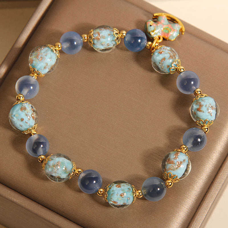 Fortune Jewel Natural Candy Agate White Crystal Year Of The Horse Strength Bracelet