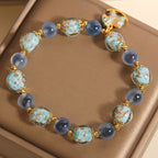 Fortune Jewel Natural Candy Agate White Crystal Year Of The Horse Strength Bracelet
