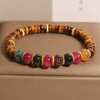 Fortune Jewel Natural Tiger Eye Tourmaline Strength Bracelet