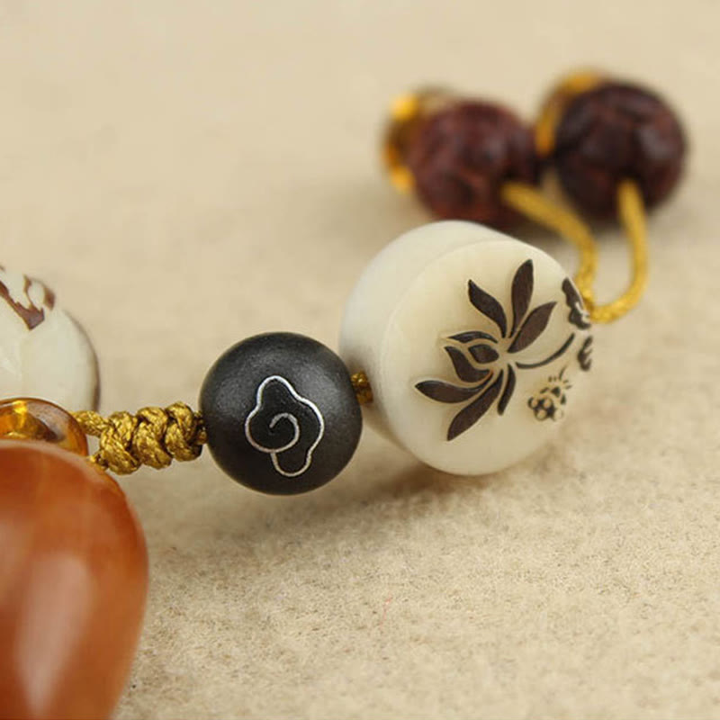 Fortune Jewel Tibetan Mala White Bodhi Seed Peace Bracelet